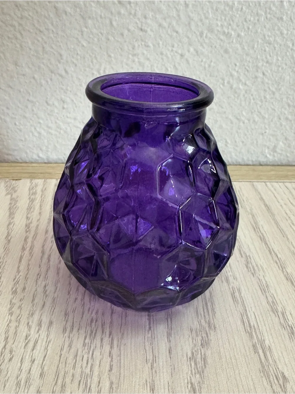 Faceted Purple Glass Vase